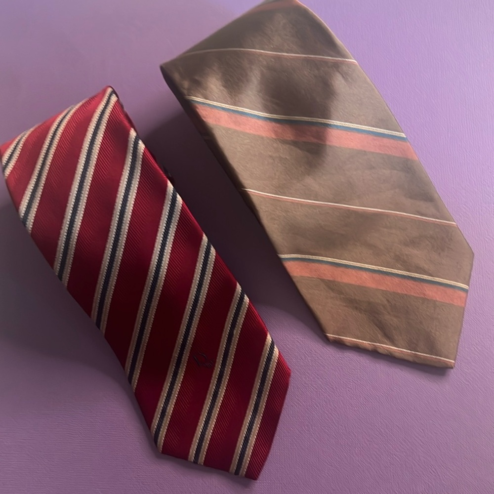 Christian Dior 100% Silk Stripped Ties Bundle - Picture 3 of 7